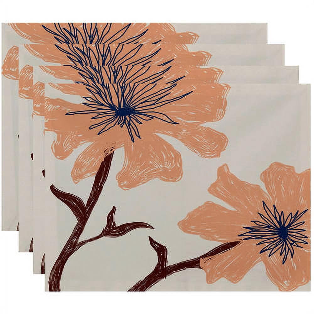 Simply Daisy 18" x 14" Floral Print Placemats, Set of 4