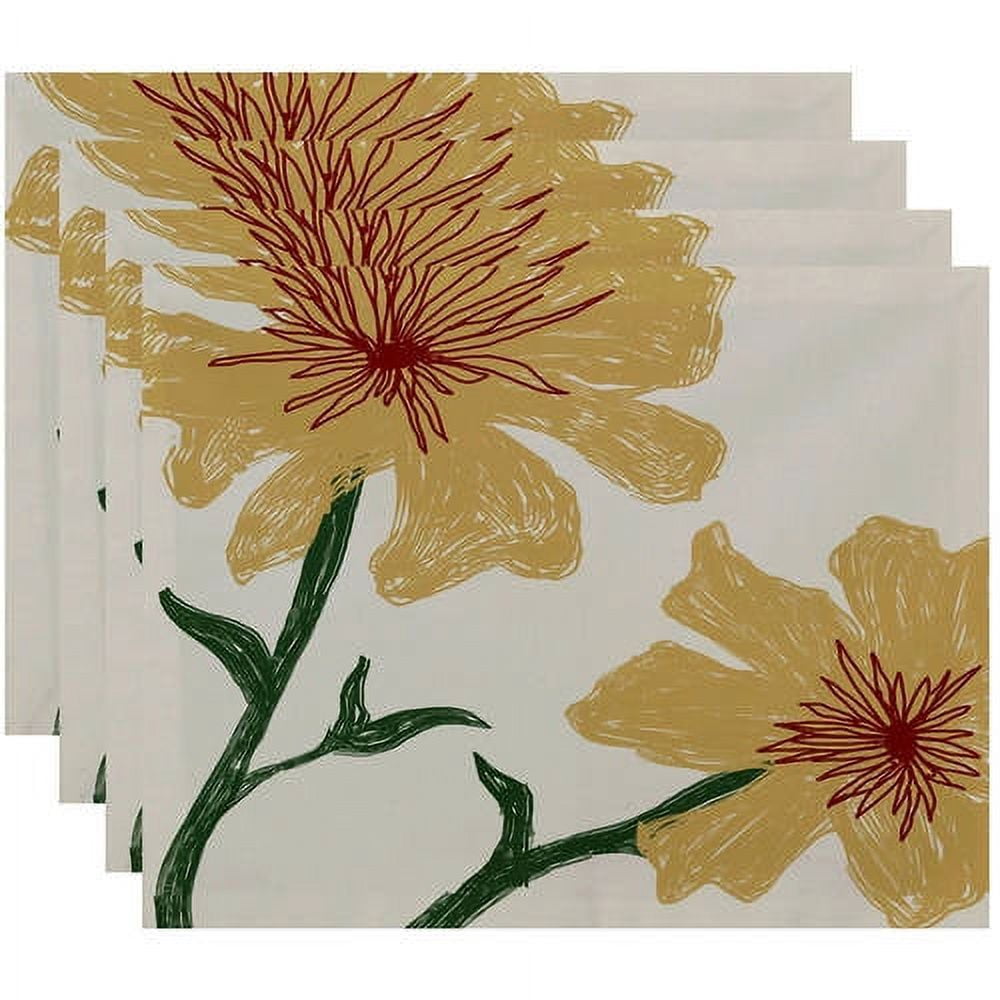 Simply Daisy 18" x 14" Floral Print Placemats, Set of 4