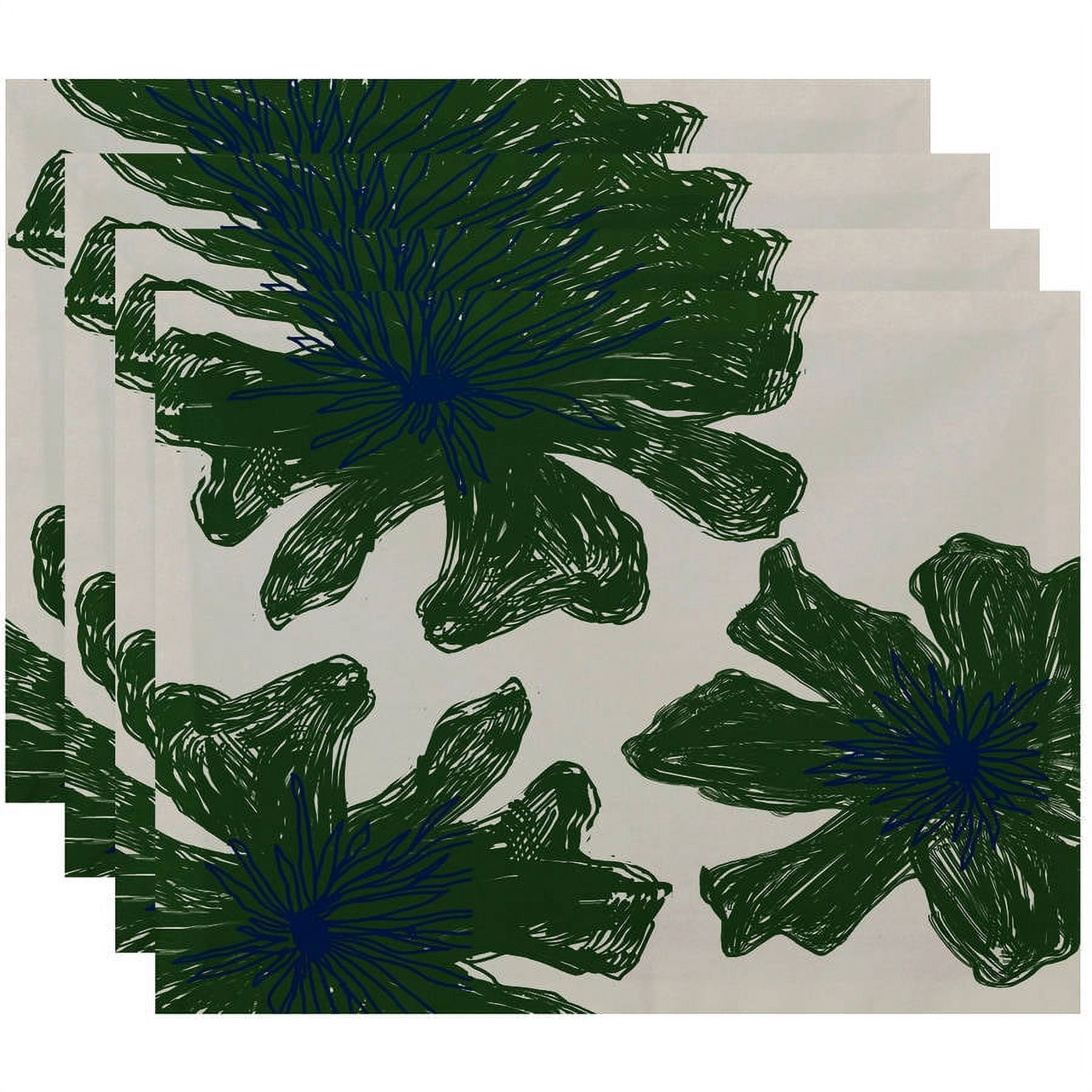 Simply Daisy 18" x 14" Floral Print Placemats, Set of 4