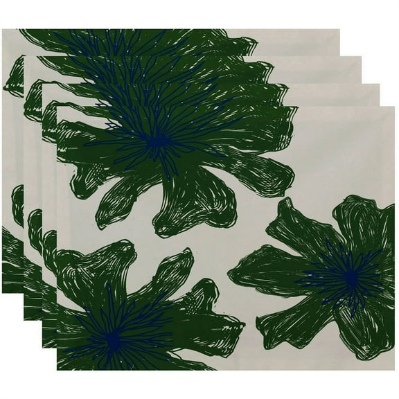 Simply Daisy 18" x 14" Floral Print Placemats, Set of 4