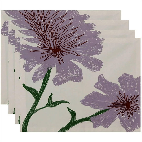 Simply Daisy 18" x 14" Floral Print Placemats, Set of 4