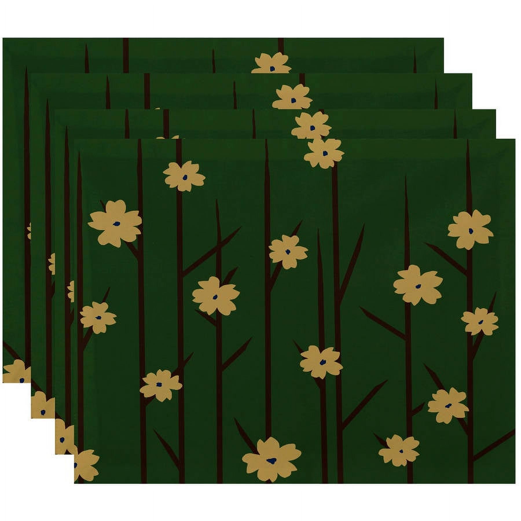 Simply Daisy 18" x 14" Floral Print Placemats, Set of 4