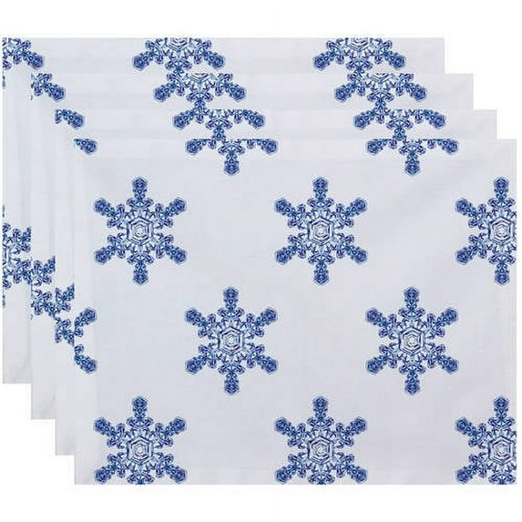 Simply Daisy 18" x 14" Flurries Holiday Print Placemat