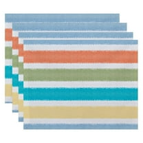 Simply Daisy 18" x 14" Fun in the Sun Stripe Print Placemat, Set of 4