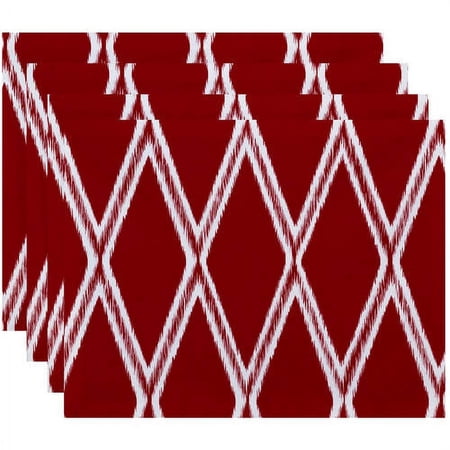 Simply Daisy 18" x 14" Gate Keeper Geometric Print Placemats, Set of 4