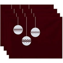 Simply Daisy 18" x 14" Geo-Bulbs Holiday Print Placemats, Set of 4