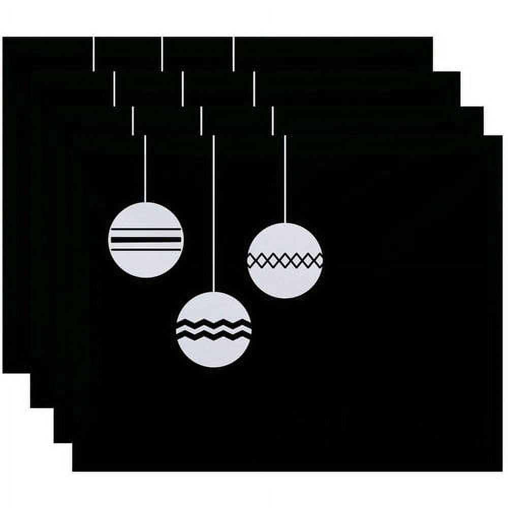 Simply Daisy 18" x 14" Geo-Bulbs Holiday Print Placemats, Set of 4