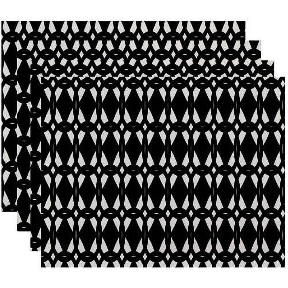 Simply Daisy 18" x 14" Geo-Craze Geometric Print Placemats, Set of 4