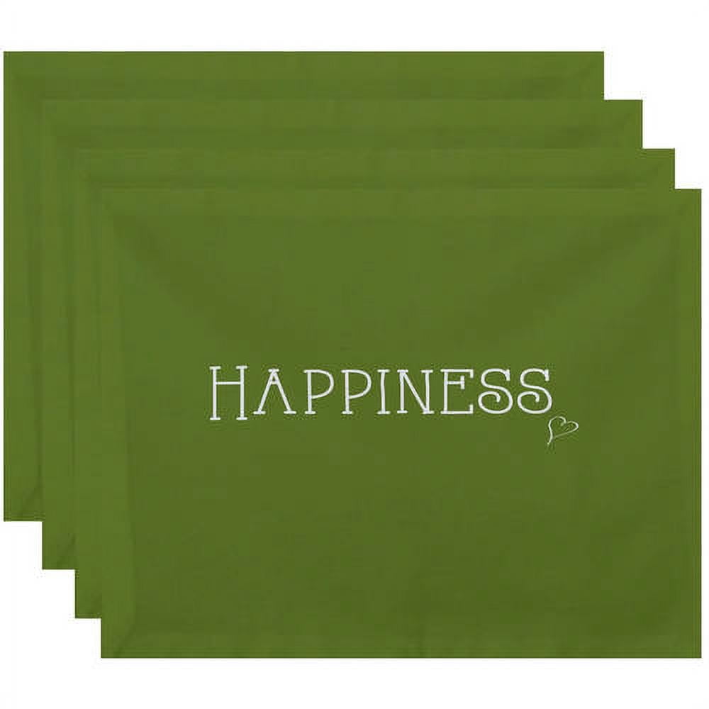 Simply Daisy 18" x 14" Happiness Word Print Placemats, Set of 4