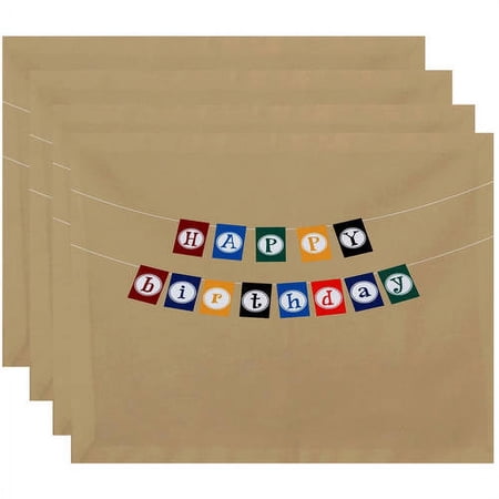 Simply Daisy 18" x 14" Happy Birthday Word Print Placemat