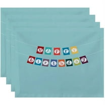Simply Daisy 18" x 14" Happy Birthday Word Print Placemats, Set of 4
