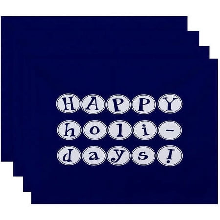 Simply Daisy 18" x 14" Happy Holidays Word Print Placemat