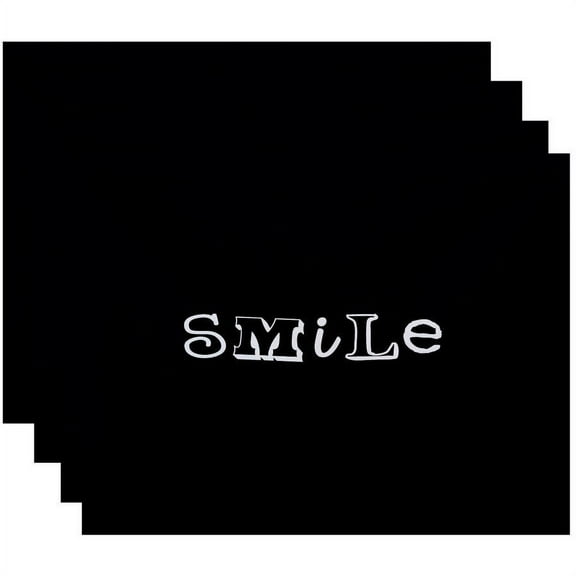 Simply Daisy 18" x 14" Happy Smile Word Print Placemats, Set of 4
