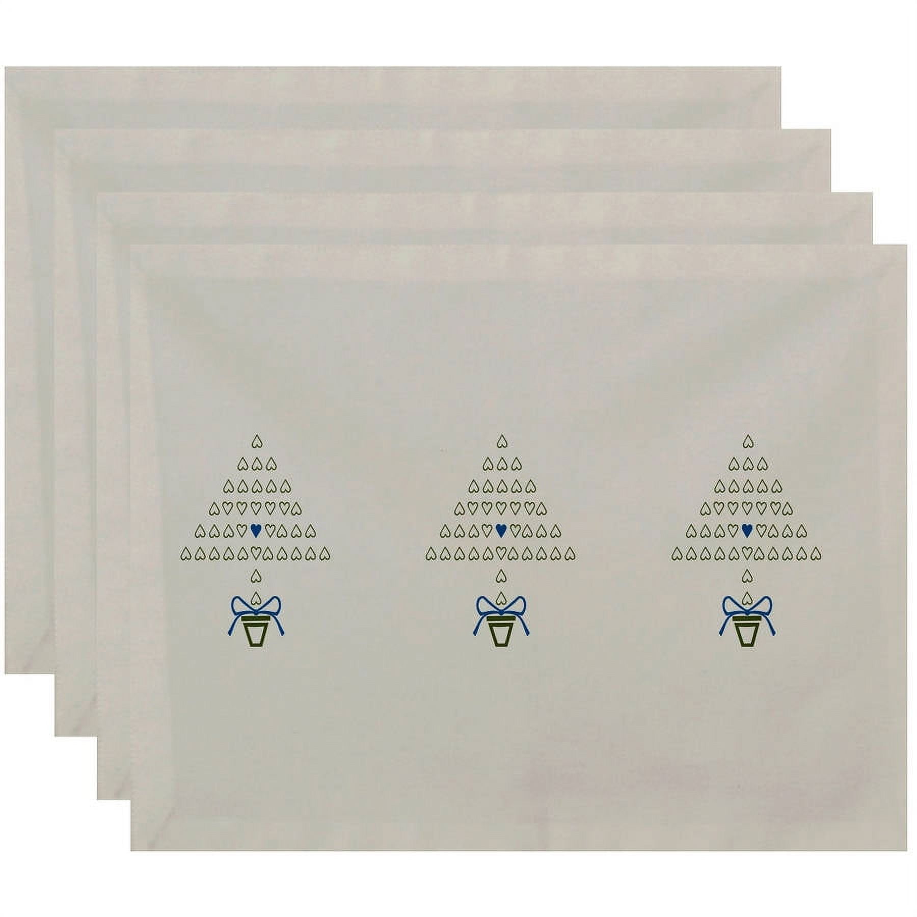 Simply Daisy 18" x 14" Hearty Holidays Holiday Print Placemats, Set of 4