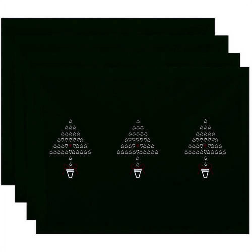 Simply Daisy 18" x 14" Hearty Holidays Holiday Print Placemats, Set of 4