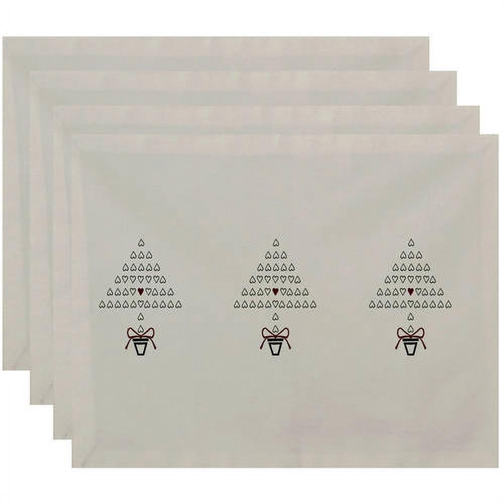 Simply Daisy 18" x 14" Hearty Holidays Holiday Print Placemats, Set of 4