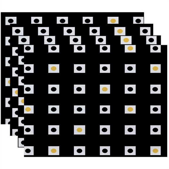 Simply Daisy 18" x 14" Hip to be Square Geometric Print Placemats, Set of 4