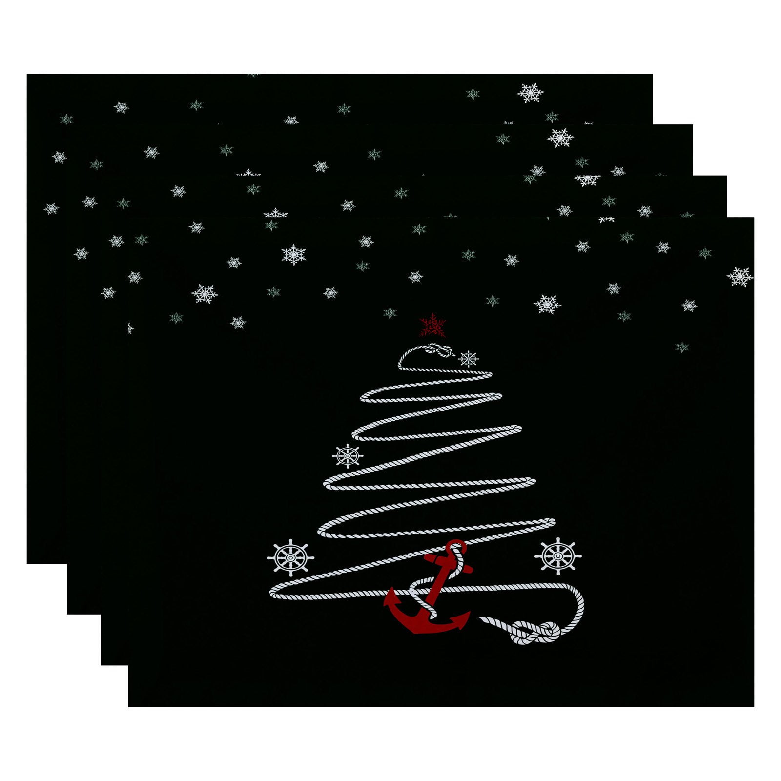 Simply Daisy 18" x 14" Holiday Anchor Geometric Print Placemat