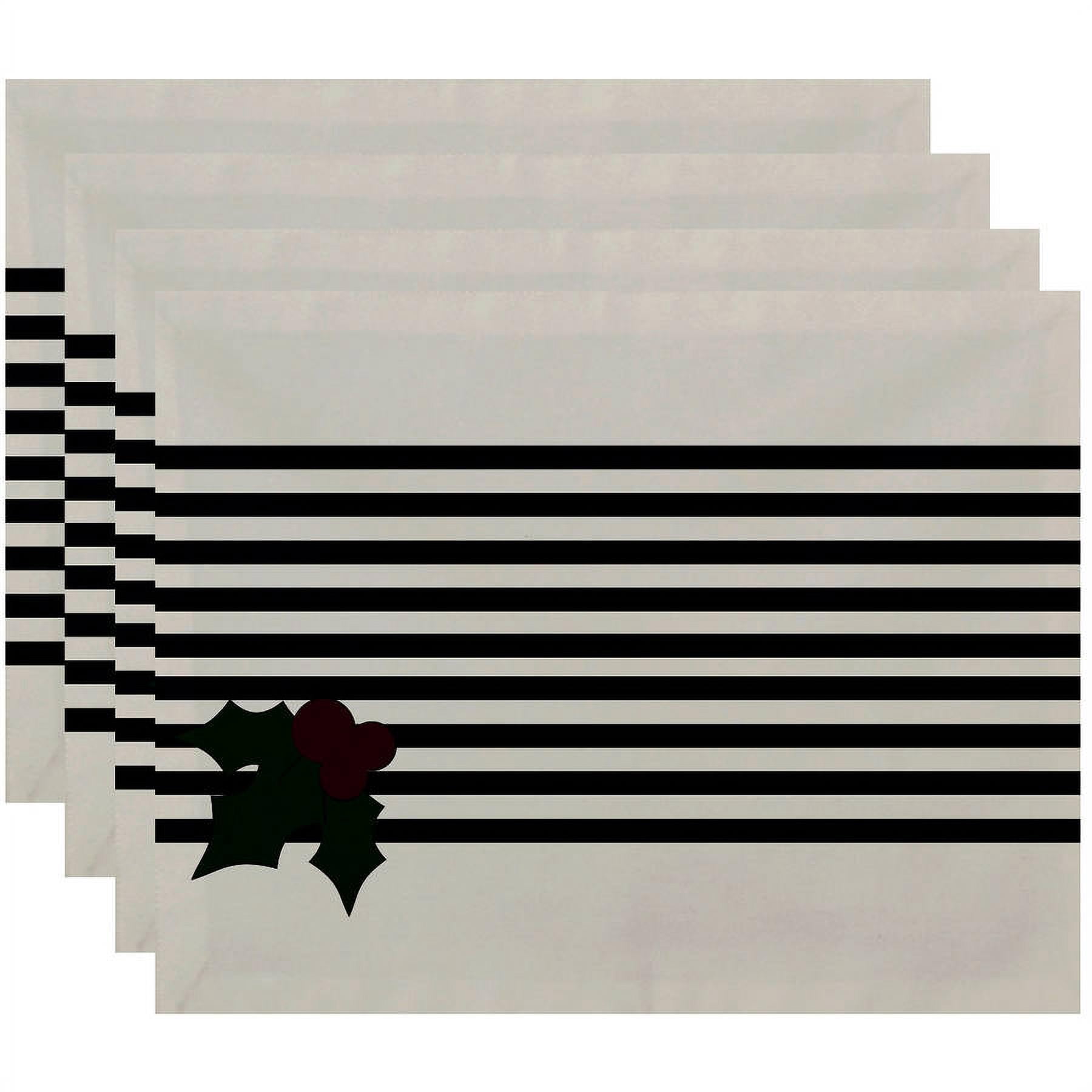 Simply Daisy 18" x 14" Holly Stripe Holiday Stripe Print Placemat