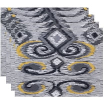 Simply Daisy 18" x 14" IKAT's Meow Geometric Print Placemats, Set of 4