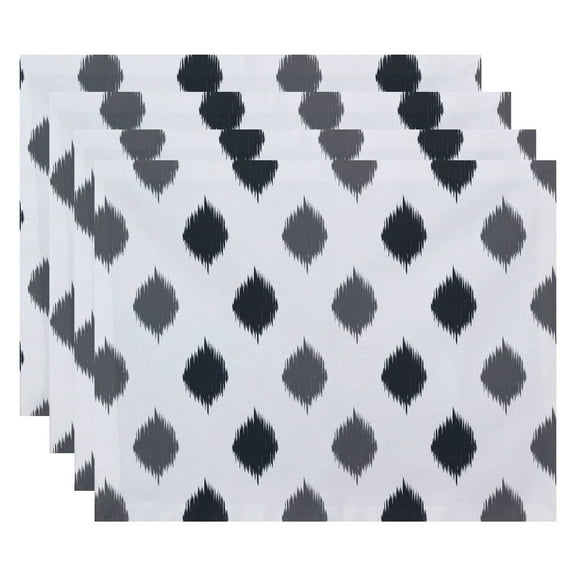 Simply Daisy 18" x 14" Ikat Dot Stripes Geometric Print Placemat