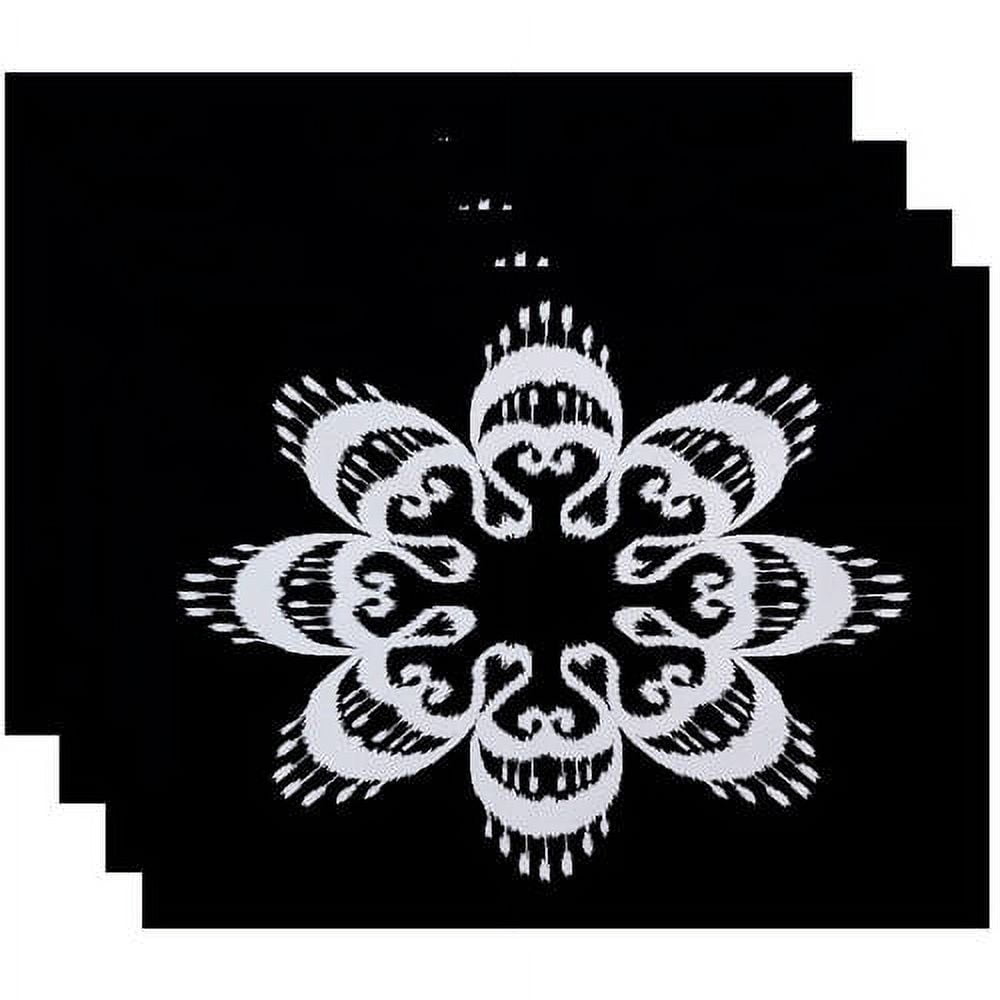 Simply Daisy 18" x 14" Ikat Mandala Geometric Print Placemats, Set of 4