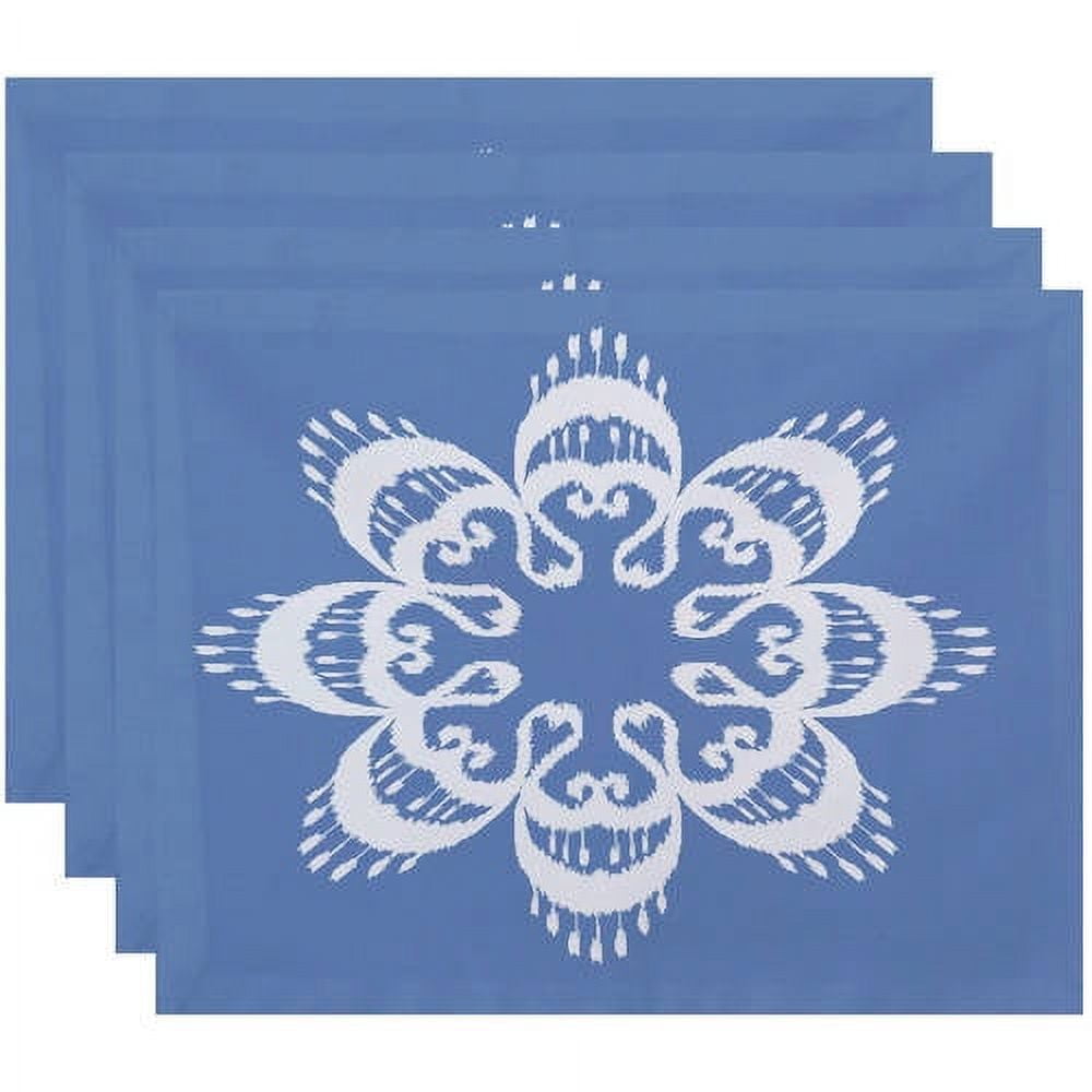 Simply Daisy 18" x 14" Ikat Mandala Geometric Print Placemats, Set of 4