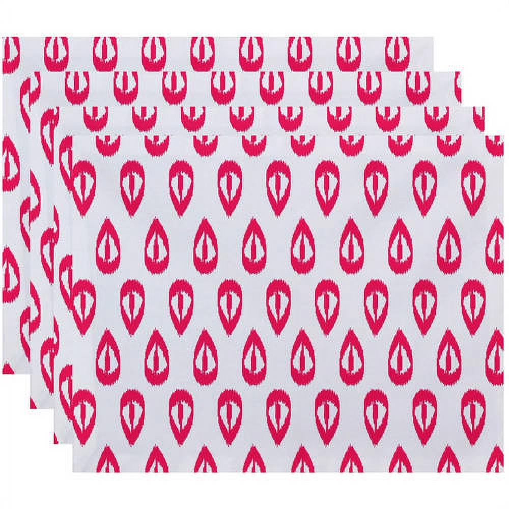 Simply Daisy 18" x 14" Ikat Tears Geometric Print Placemats, Set of 4