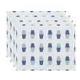 thumbnail image 1 of Simply Daisy, 18 x 14 Inch, Bowling Pins, Geometric Print Placemat (Set of 4), Blue, 1 of 2