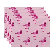 Simply Daisy, 18 x 14 Inch Flamingo Fanfare Martini Animal Print Placemat (set of 4), Pink
