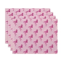 Simply Daisy, 18 x 14 Inch Flamingo Fanfare Multi Animal Print Placemat (set of 4), Pink