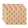 thumbnail image 1 of Simply Daisy, 18 x 14 Inch Flamingo Fanfare Multi Animal Print Placemat (set of 4), Yellow, 1 of 2