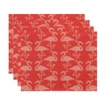 thumbnail image 1 of Simply Daisy, 18 x 14 Inch Flamingo Heart Martini Animal Print Placemat (set of 4), Coral, 1 of 2