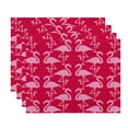 thumbnail image 1 of Simply Daisy, 18 x 14 Inch Flamingo Heart Martini Animal Print Placemat (set of 4), Pink, 1 of 2