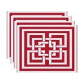 thumbnail image 1 of Simply Daisy, 18 x 14 Inch, Greek New Key, Geometric Print Placemat (Set of 4), Red, 1 of 2
