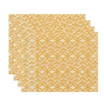 Simply Daisy, 18 x 14 Inch, Greeko Simple, Geometric Print Placemat (Set of 4), Yellow