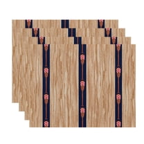 Simply Daisy, 18 x 14 Inch, Oar Stripe Trio, Stripe Print Placemat (Set of 4), Navy Blue