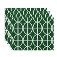 thumbnail image 1 of Simply Daisy, 18 x 14 Inch Ovals and Stripes Geometric Print Placemat (set of 4), Green, 1 of 2