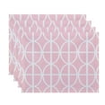 thumbnail image 1 of Simply Daisy, 18 x 14 Inch Ovals and Stripes Geometric Print Placemat (set of 4), Pink, 1 of 2