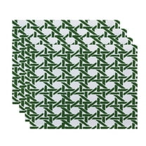 Simply Daisy, 18 x 14 Inch Rattan Geometric Geometric Print Placemat (set of 4), Green