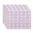 thumbnail image 1 of Simply Daisy, 18 x 14 Inch Rattan Geometric Geometric Print Placemat (set of 4), Pink, 1 of 2