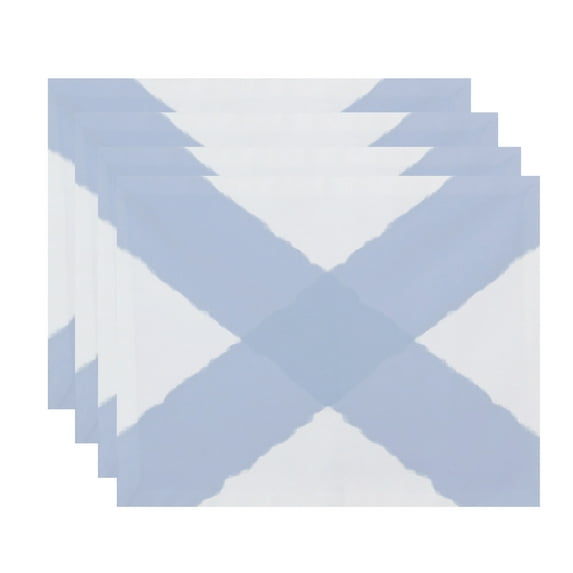 Simply Daisy, 18 x 14 Inch, X Marks the Spot, Geometric Print Placemat (Set of 4), Blue