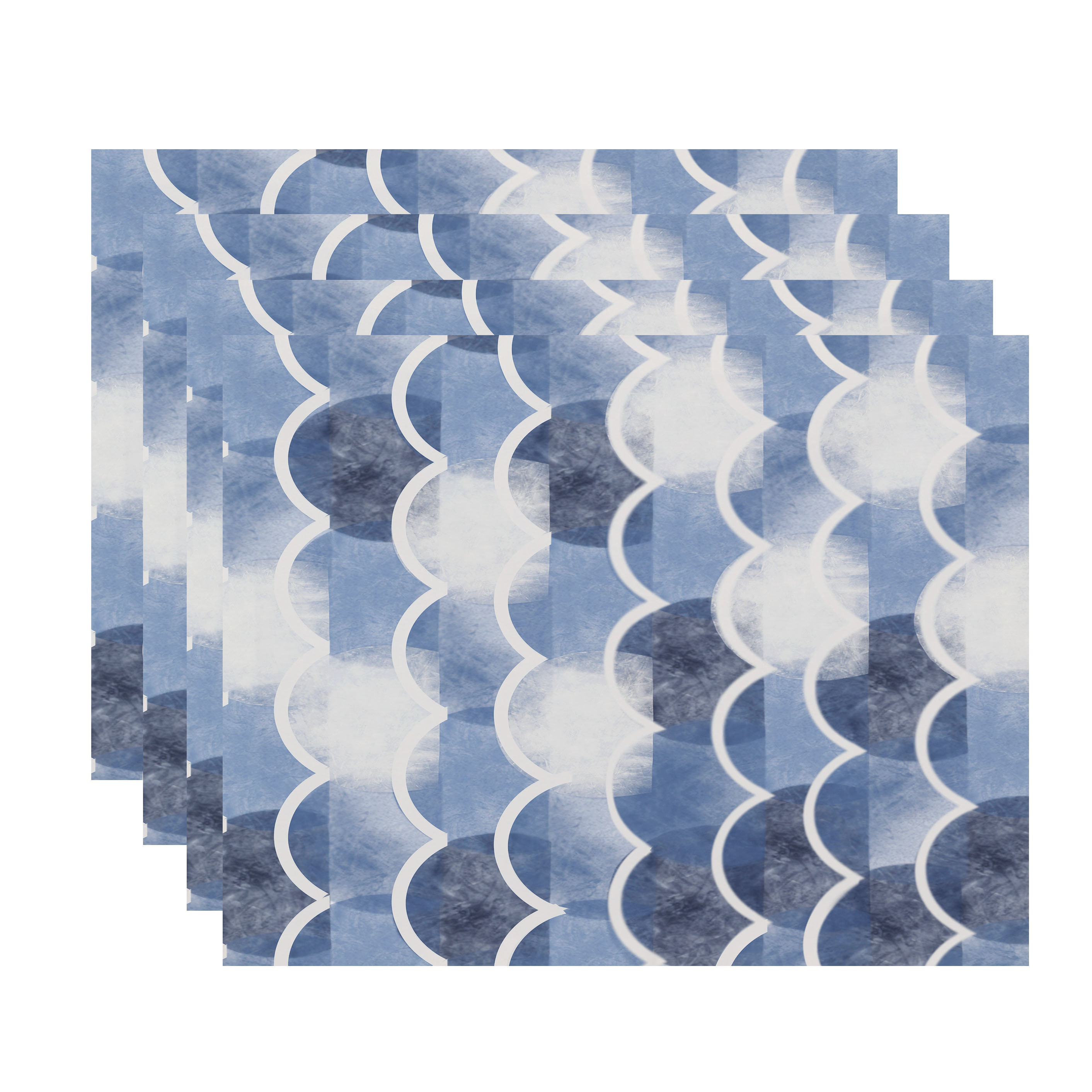 Simply Daisy, 18 x 14 Inch, Zircoland, Geometric Print Placemat (Set of 4), Blue