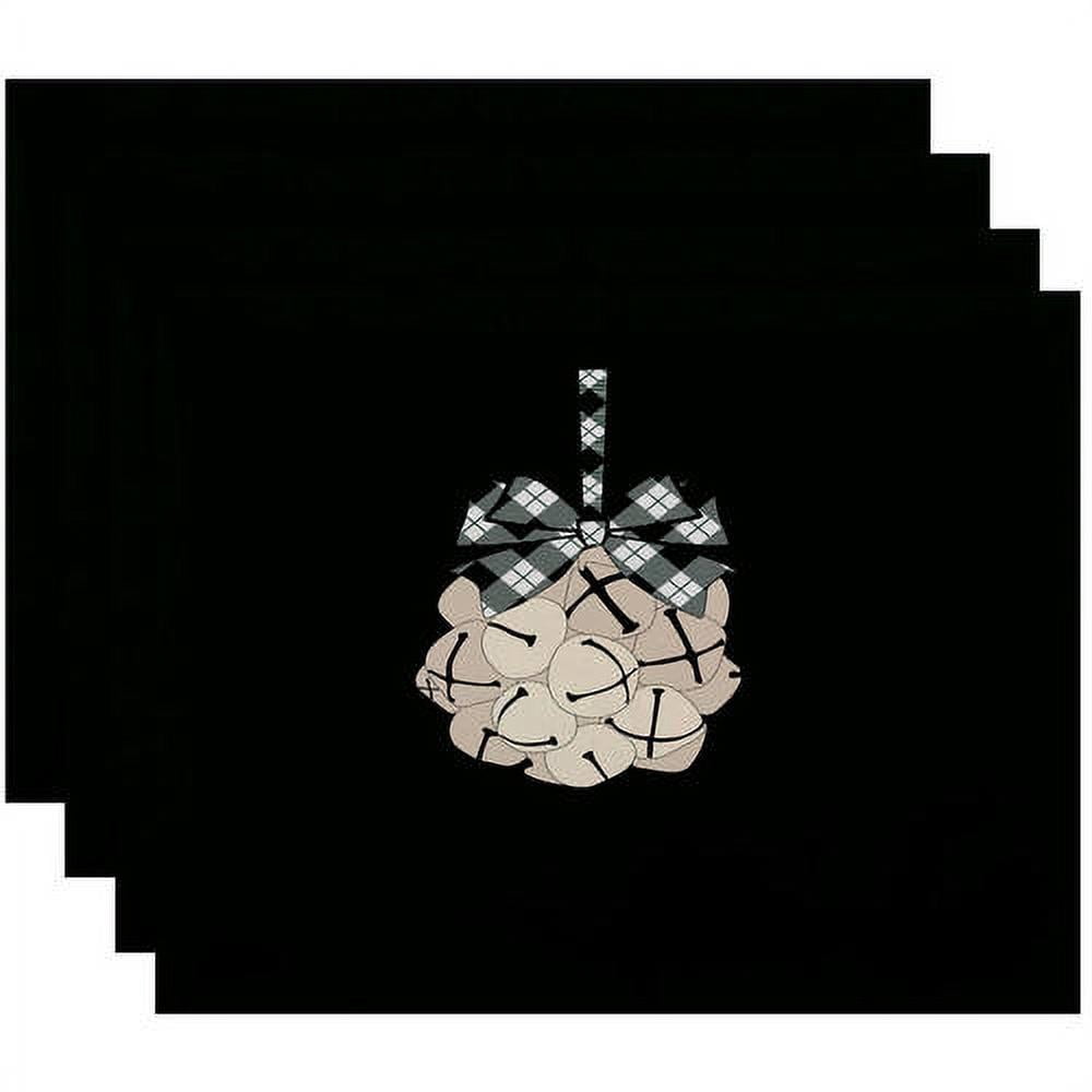 Simply Daisy 18" x 14" Jingle Bells Geometric Print Placemats, Set of 4