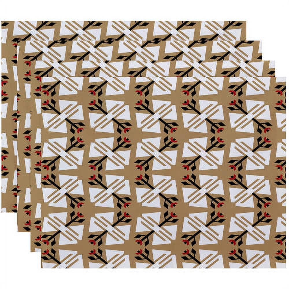 Simply Daisy 18" x 14" Jodhpur Ditsy Geometric Print Placemats, Set of 4