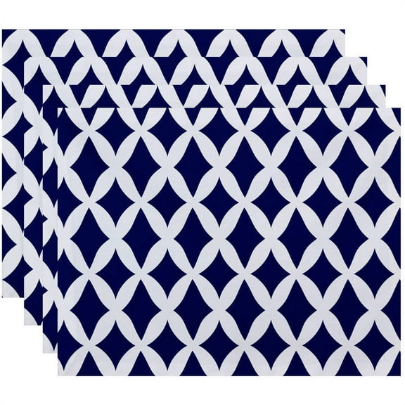 Simply Daisy 18" x 14" Lattice Kravitz Geometric Print Placemats, Set of 4