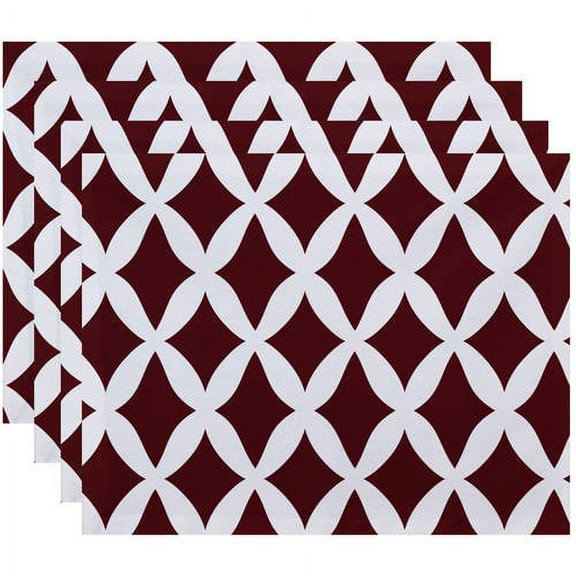 Simply Daisy 18" x 14" Lattice Kravitz Geometric Print Placemats, Set of 4