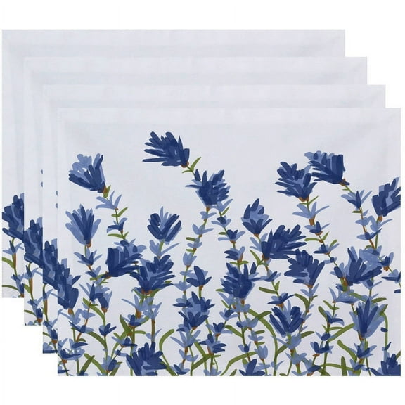 Simply Daisy 18" x 14" Lavender Floral Print Placemats, Set of 4