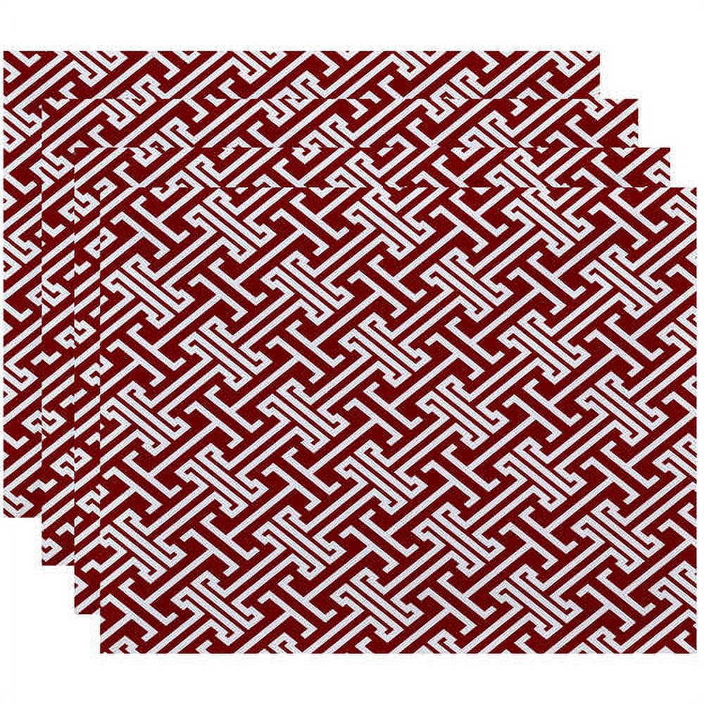 Simply Daisy 18" x 14" Leeward Key Geometric Print Placemats, Set of 4