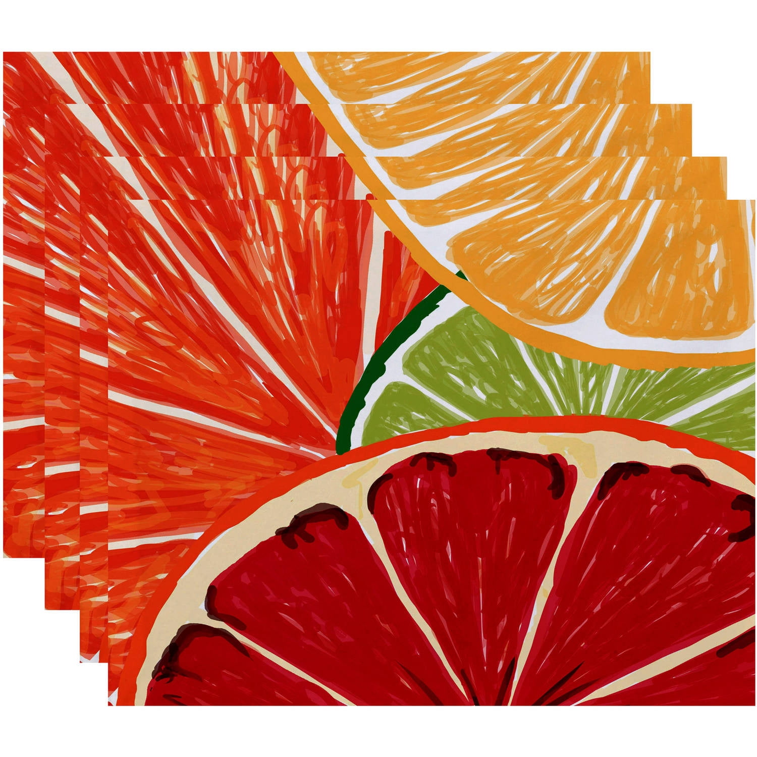 Simply Daisy 18" x 14" Lemonade Geometric Print Placemat (Set of 4)